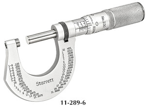 Starrett Carbide Face Friction Thimble Outside Micrometer T230XFL - 11-289-6