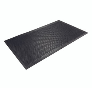 Wearwell Upfront Scraper Mat Grease Resistant Black, 5/16in x 3ft x 5ft Unslotted - 224.516X3X5GRBK