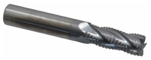 Accupro 4-Flute High Performance TiCN Coated Fine Tooth Roughing End Mill, 3/8" Size, 1" LOC, 2-1/2" OAL - 37-250-8