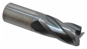 Accupro 4-Flute High Performance TiCN Coated Fine Tooth Roughing End Mill, 1" Size, 2" LOC, 4" OAL - 37-257-3