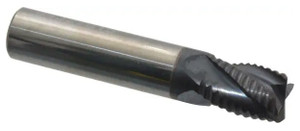 Accupro 4-Flute High Performance AlTiN Coated Fine Tooth Roughing End Mill, 3/8" Size, 1/2" LOC, 2" OAL - 37-262-3