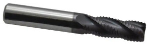 Accupro 4-Flute High Performance AlTiN Coated Fine Tooth Roughing End Mill, 3/8" Size, 1" LOC, 2-1/2" OAL - 37-263-1