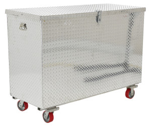 Vestil Aluminum Treadplate Portable Tool Box with Casters, 60" x 24" x 36" - APTS-3660-C