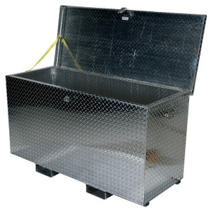 Vestil Aluminum Treadplate Portable Tool Box with Fork Pockets, 48" x 24" x 36" - APTS-3648-F