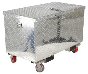 Vestil Aluminum Treadplate Portable Tool Box with Casters & Fork Pockets, 48" x 24" x 36" - APTS-3648-CF