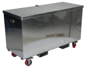 Vestil Aluminum Treadplate Portable Tool Box with Casters & Fork Pockets, 60" x 24" x 30" - APTS-3060-CF