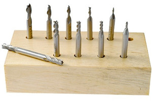 Precise 10 Piece 2 & 4 Flute Double End Mill Set - 8000-0025