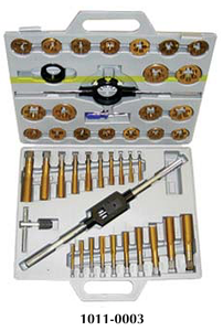 Precise 45 Piece 1/4-1" TiN Coated Tungsten Steel Tap & Die Set - 1011-0003