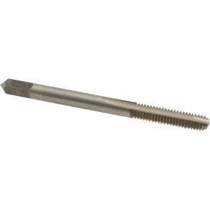 Value Collection HSS Spiral Point Bottoming Chamfer Tap, #8-32 UNC, 2 Flutes, HSS, Bright/Uncoated Coated, 3/4" Thread Length, Right Hand, H1 - 73-392-3