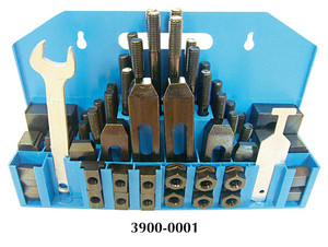 Precise 58 Piece Clamping Kit for 5/8" T-Slot w/T-Slot Cleaner & Wrench - 3900-0001