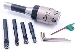 Precise Indexable Boring Tool Set w/2" Boring Head, R8 Shank & 4 Boring Bars - 1001-0201