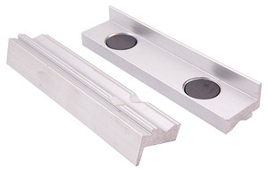 Precise 5" x 1-1/8" Aluminum Soft Prism-Face Vise Jaws with Magnet - 3900-2265