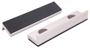 Precise 5" x 1-1/8" Aluminum Soft Rubber Face Vise Jaws with Magnet - 3900-2275