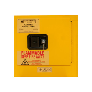 Durham 2 Gallon, Manual Closing, Yellow Flammable Safety Cabinet - 1002M-50