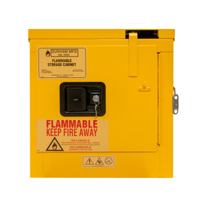 Durham 2 Gallon, Self Closing, Yellow Flammable Safety Cabinet - 1002S-50