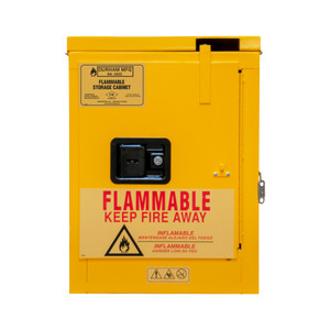 Durham FM Approved 4 Gallon, Self Closing, Yellow Flammable Safety Cabinet - 1004S-50