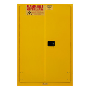 Durham FM Approved 30 Gallon, Manual Closing, Yellow Flammable Safety Cabinet - 1030MPI-50