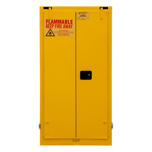 Durham FM Approved 55 Gallon, Self Closing, Yellow Flammable Safety Cabinet - 1055SDSR-50