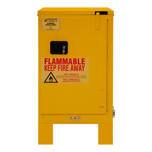 Durham FM Approved 12 Gallon, Self Closing, Yellow Flammable Safety Cabinet with Legs - 1012SL-50