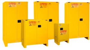 Durham FM Approved Yellow Flammable Safety Cabinets with Legs