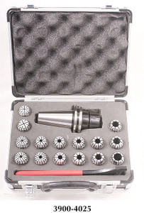 Precise 17 Piece ER-25 CAT 40 V-Flange Spring Collet Chuck Set - 3900-4025