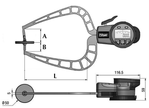 Dyer Electronic Thickness Gage 2.0-4.0" Range - 306-852