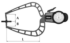 Dyer Dial Thickness Gage 0-50.0mm Range - 306-821