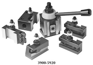 Precise 6 Piece BXA #200 Piston Type Quick Change Tool Post Set - 3900-5920
