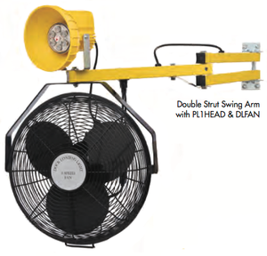 Tri-Lite 40" LED Dock Light Double-Strut Arm w/Polycarbonate Head & Fan - FANDL40-PL1