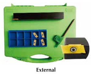 Precise Miniature External Grooving Cut-Off & Threading Set, 3/8" Shank - 404-535