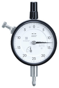 Mitutoyo Dial Indicator, AGD/ANSI, Lug Back, 0.125" Range, 0.0005" Graduation - 2922S