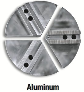 Precise Aluminum Serrated Soft Top Pie Jaws, 6" Chuck Size, Standard Height - 370-950