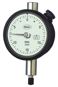 Mahr MarCator Dial Indicator, ANSI/AGD Group 1, Series B, Type B3W, 0.050" Range, 0.001" Graduation, 0-10-0 Dial Face - 2011114