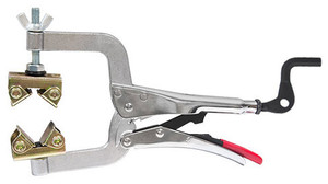 Strong Hand Pipe Pliers, 11" Length, 3-1/2" Throat Depth, 1-1/2 - 2-1/2" Clamping Capacity, with Adjustable Top V-Pad - PG115V