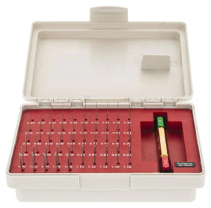 SPI Class ZZ Pin Gage Set, Metric, Steel, Plus Tolerance, 0.2 - 1.28mm Range, 55 Pieces - 22-188-7