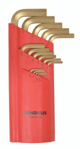 Bondhus 15 Piece 14K GoldGuard™ Gold Plate Balldriver L-Wrench Set 38095