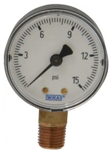 WIKA Pressure Gauge, 0-15 PSI - 4252919