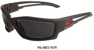 Edge Eyewear Kazbek Black Frame w/Red E Logo, Smoke Lens Safety Glasses SK136 - 96-085-959