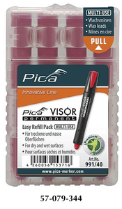Pica VISOR® Red Permanent Multi-Use Refills - 991/40