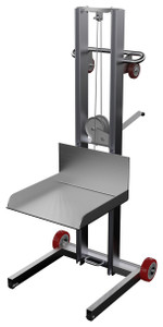 Vestil Low Profile Lite Load Lift, Aluminum, 19-1/2" x 20" Platform, 1/4" to 55" Service Range, Winch Operation - ALLPW-500-FWFL