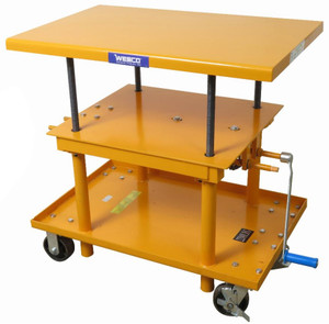 Wesco HCLT Precision Lift Table, 24" x 36" Platform, 42" Raised, 24" Lowered, Cast Iron Caster - HCLT-2436-CI