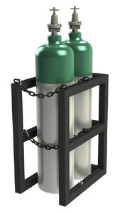 Durham Mfg. Gas Cylinder Rack, 16" x 24" x 30", 2 Cylinder Capacity, 2 Concrete Anchors - GCRV-162430-08T