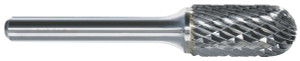 Precise SC-7, 3/4" Cut Diameter, 1" Cut Length, Cylindrical Ball Nose Carbide Burr - 3000-0117