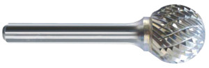 Precise SD-1, 1/4" Cut Diameter, 1/4" Cut Length, Ball Shape Carbide Burr - 3000-0121