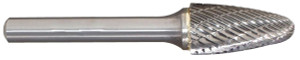 Precise SF-6, 5/8" Cut Diameter, 1" Cut Length, Round Nose Tree Shape Carbide Burr - 3000-0146