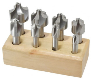 Value Collection Cobalt Corner Rounding End Mill Set, 8 Pieces, 1/16 to 3/8" - 70-152-4
