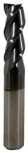 Cobra Carbide Copperhead Endmill, 2-Flute, 45° Regular Length, Apache Coated, 3/16" Cut Dia., 3/16" Shank Dia., 5/8" LOC, 2" OAL, SQ Radius - 29620