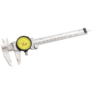 Starrett Dial Caliper, 0-150mm Yellow Face, EDP 66295 - 120AM-150