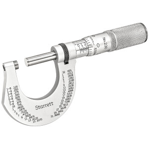 Starrett Carbide Face Friction Thimble Outside Micrometer, EDP 66916 - T230XFL-SLC
