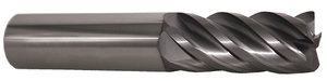 PROMAX Tools 5 Flute Solid Carbide nACRo Coated Finishing End Mill, 3/8" Size & Shank Diameter, 7/8" Length of Cut, 2-1/2" Overall Length, .010" Radius